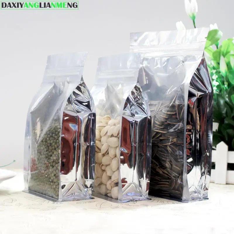 

Food Packaging Bag Zipper Lock Aluminium Foil 50/pcs Silver Plastic Pp Retail Package Stand Up