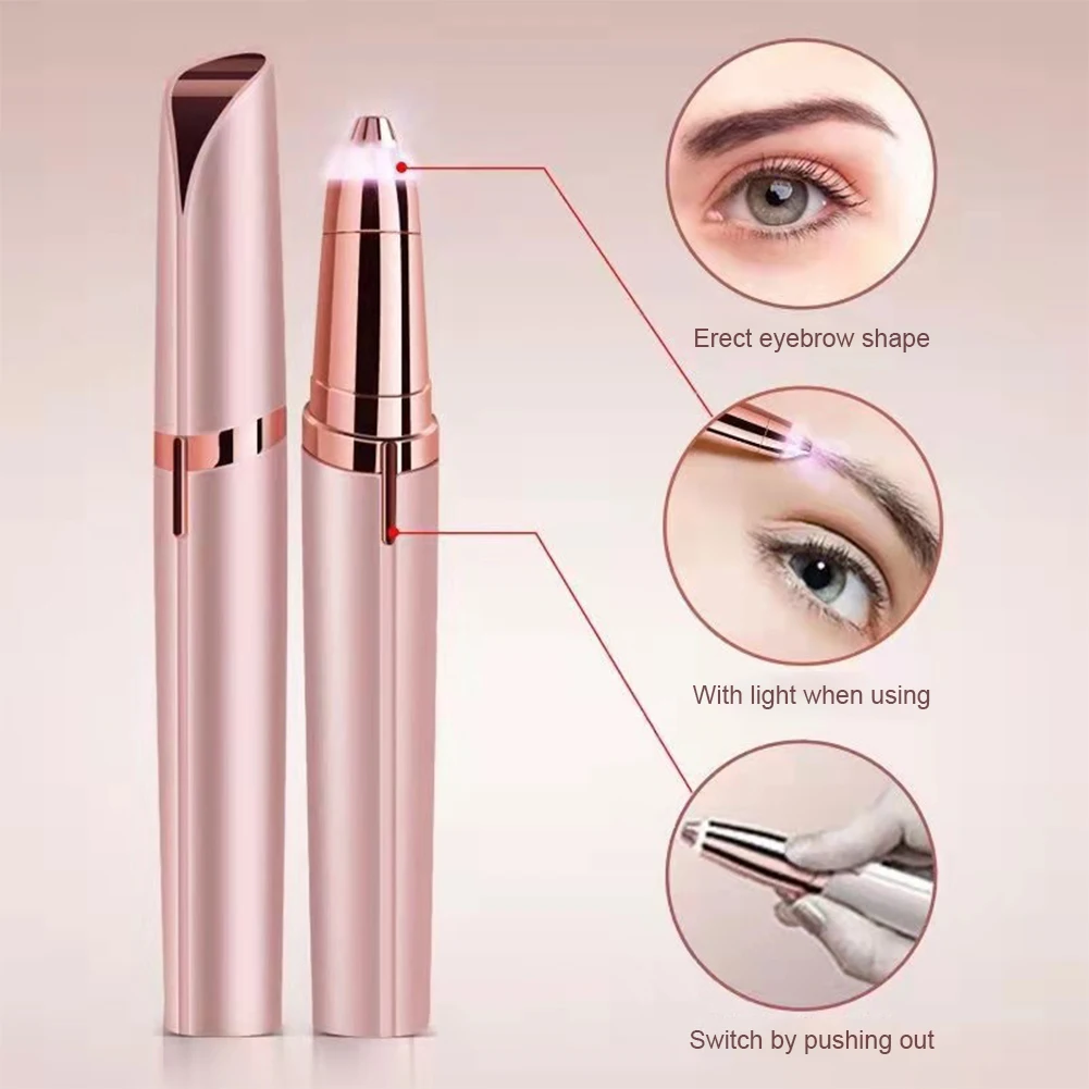 

HEALLOR Electric Facial Lipstick Hair Remover Mini Eyebrow Trimmer Portable Eyebrow Epilator Women Lipstick Shape Shaver Body