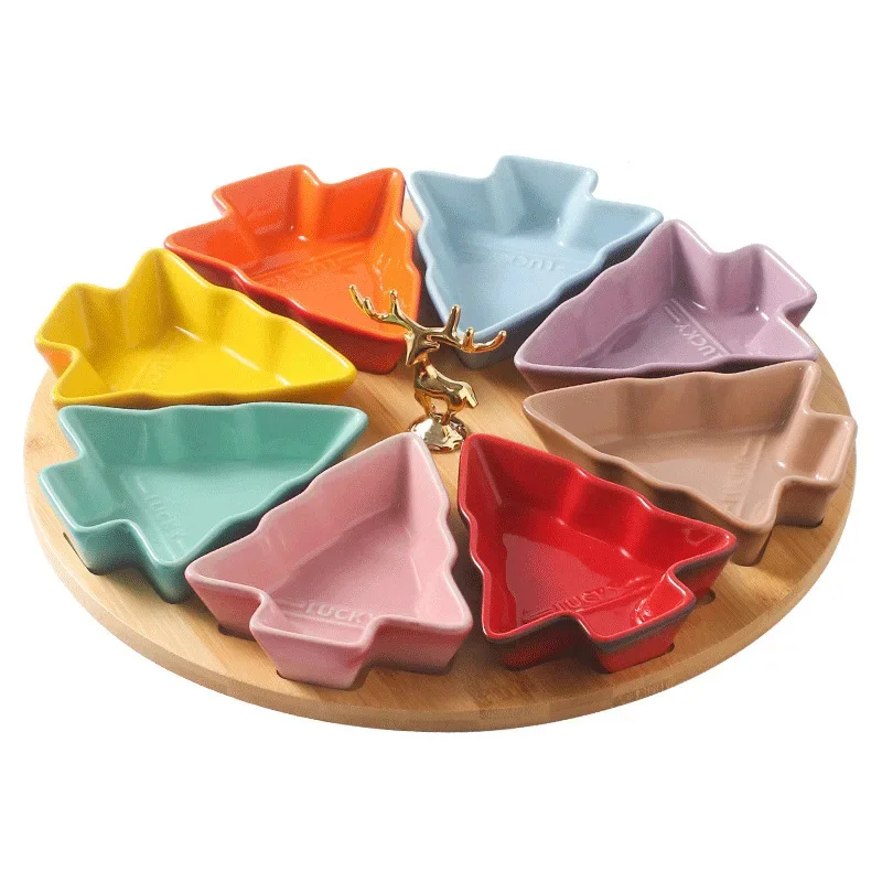 Рождественская елка тарелка с сухофруктами керамическая перегородка для