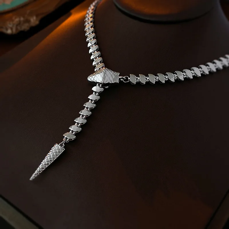 Snake Shaped Necklace Exaggerated Niche In Europe America High-end Collarbone Chain Personalized Design Choker Gift for Women