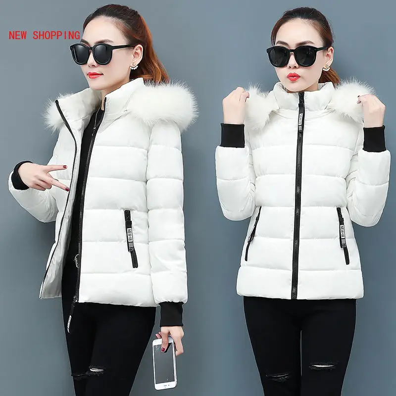 2023 New Winter Parkas Women Jacket Fur Collar Hooded Basic Coat Thicken Female Jacket Warm Cotton Padded Outwear Plus Size 4XL