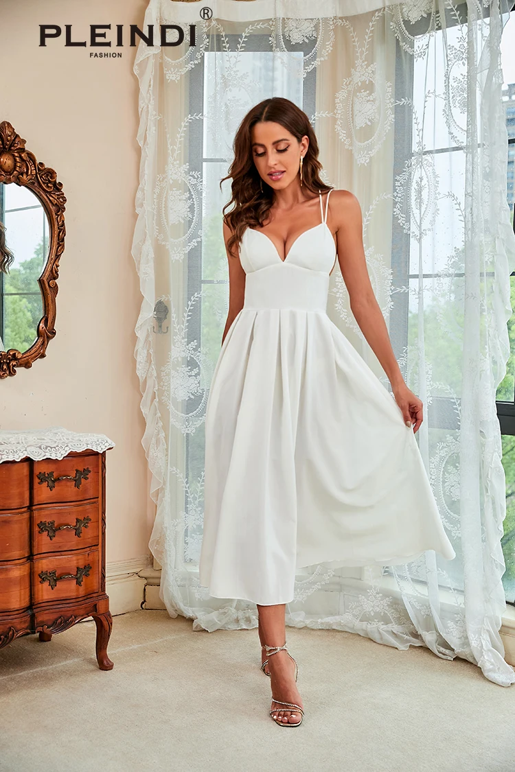 PLEINDI Luxury Evening Dresses V-Neck Spaghetti Strap A-shaped Floor-Length Chiffon 2022 New of Sequined Exquisite Prom Dress