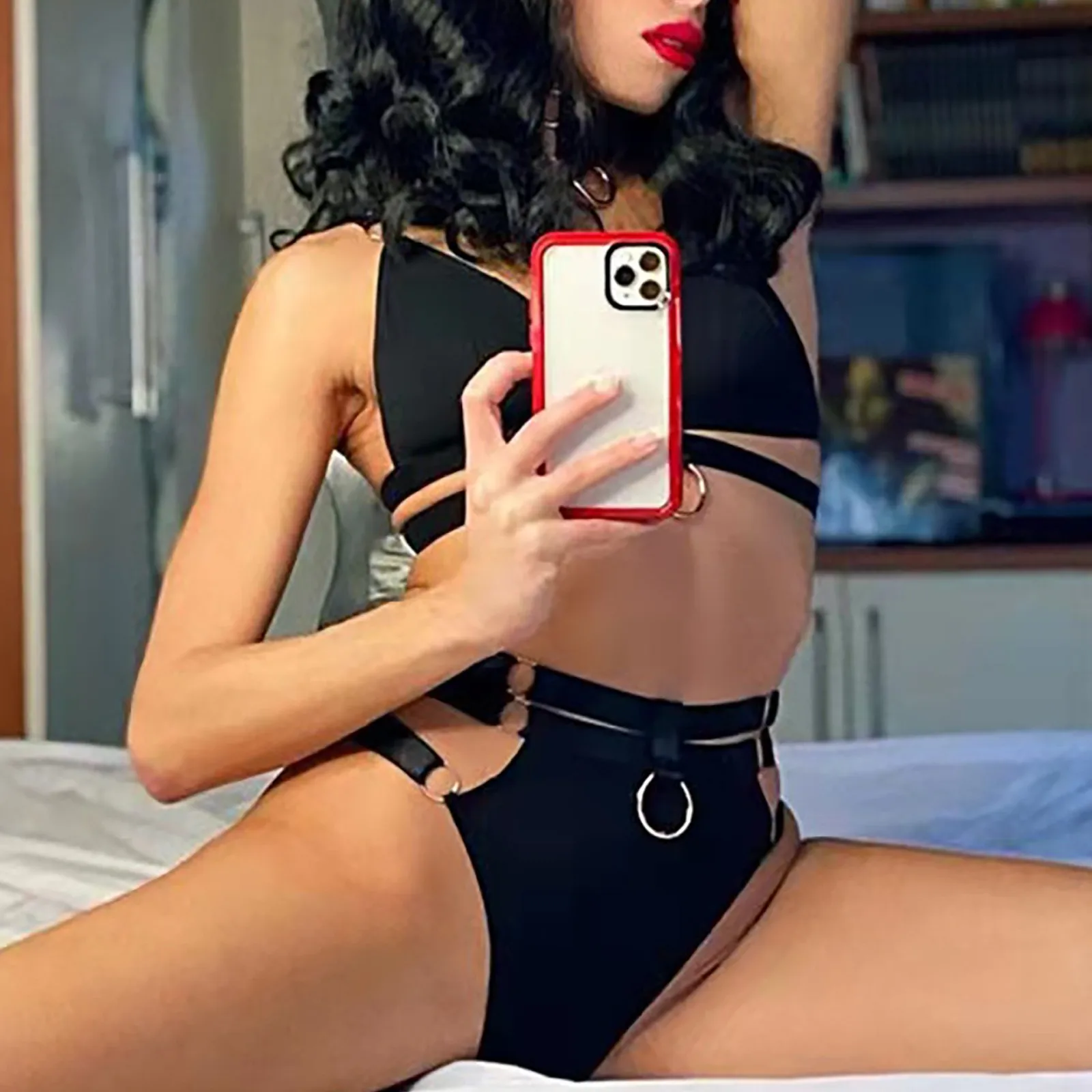 

Women's Sexy Lingerie Hollow Out Bra Briefs Women's Underwear Set Transparent Lace Exotic Sets Temptation Corset Erotic Costumes