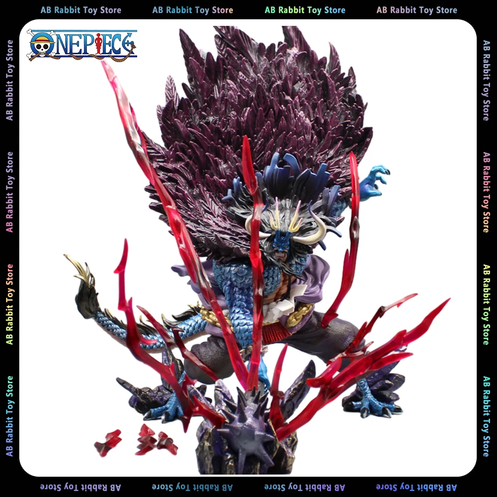 

52cm One Piece Big Figure Kaido Anime Figures Man Beast Form Kaidou Thunder Bagua Gk Figurine Pvc Statue Model Ornament Toy Gift