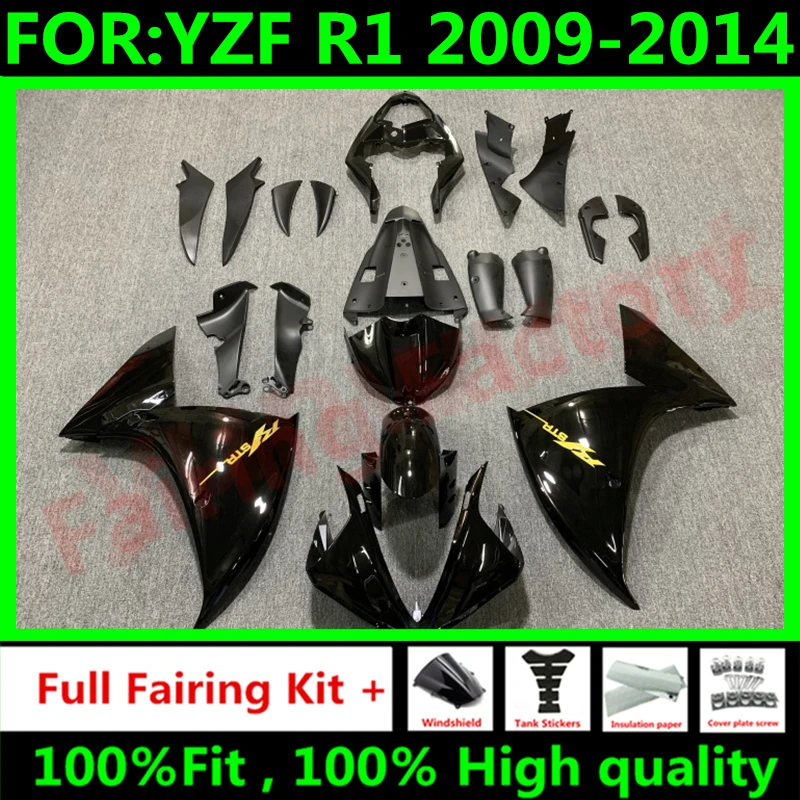 

NEW ABS Motorcycle full Fairing Kit fit For YZF R1 YFZ-R1 2009 2010 2011 2012 2013 2014 Bodywork Fairings kits set black