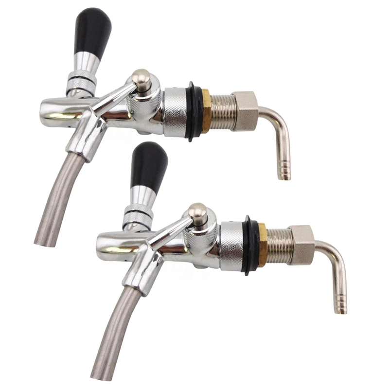 

2X Adjustable Draft Beer Faucet With Flow Controller For Keg Tap Homebrew Dispenser