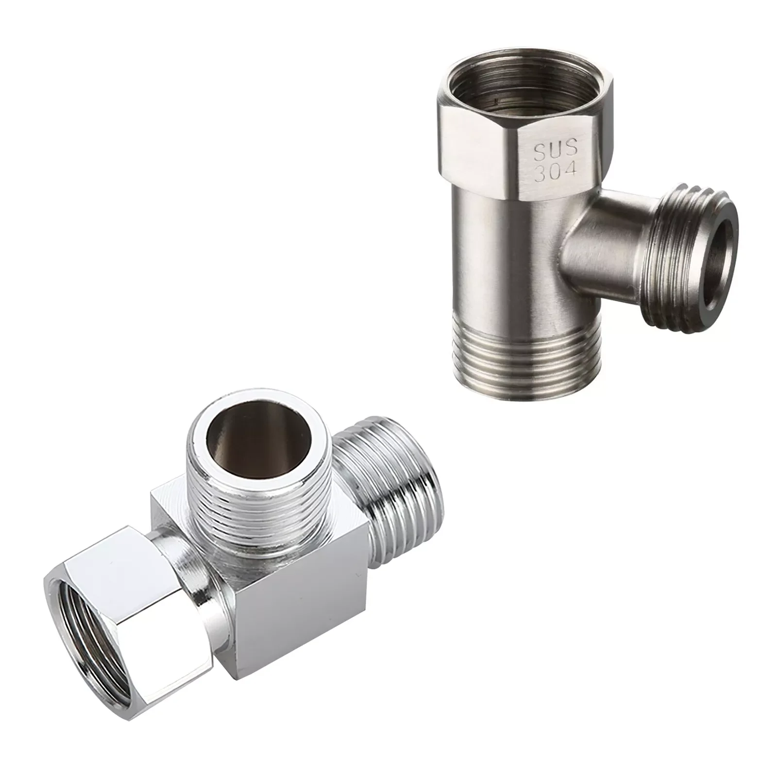 

3 Way Valve Diverter G1/2 Inch T Adapter Bathroom Shower Faucet Water Splitter Diverter for Shower Valve Converter Hardware