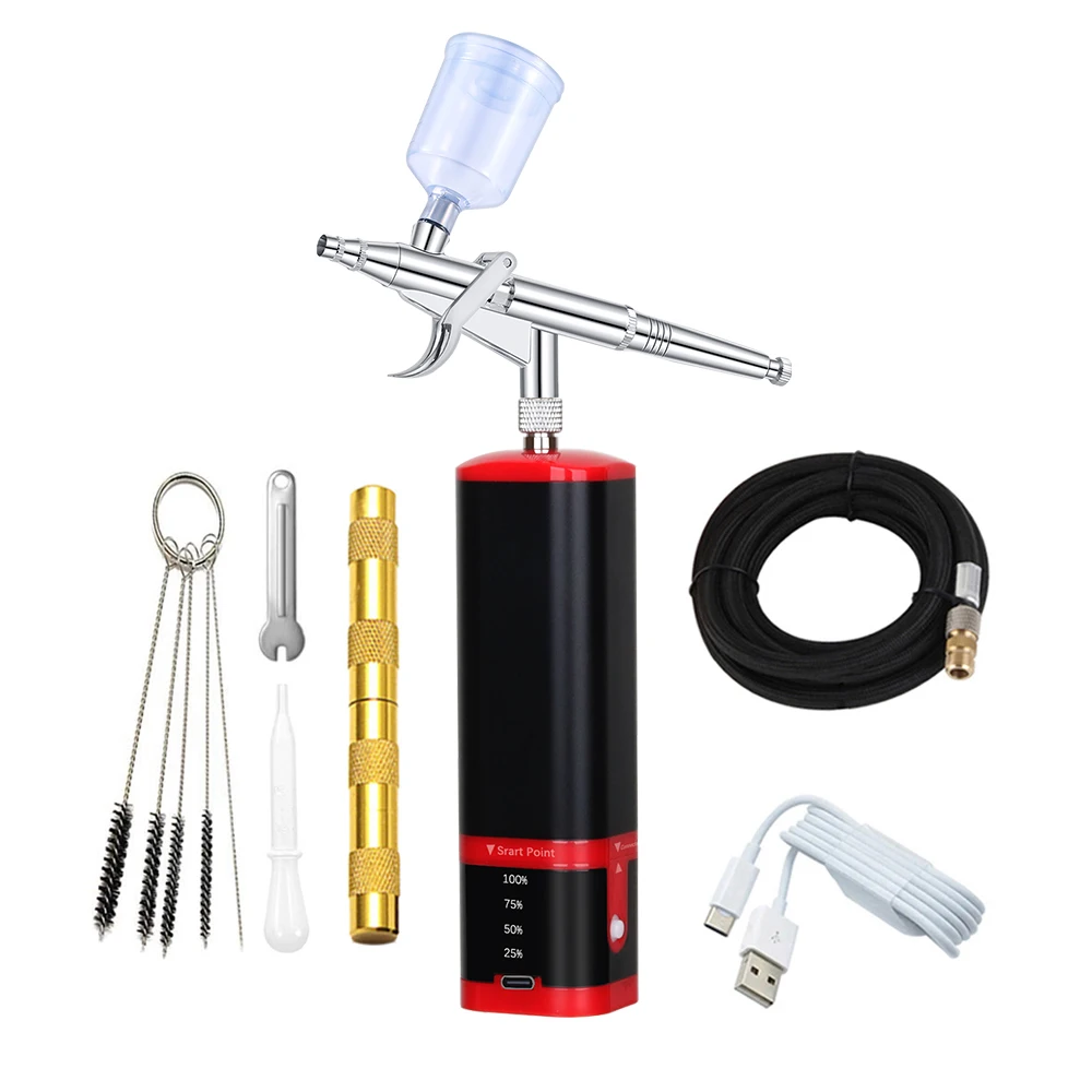 

Портативный мини-аэрограф HHWHONGMENG TM100-116W черный