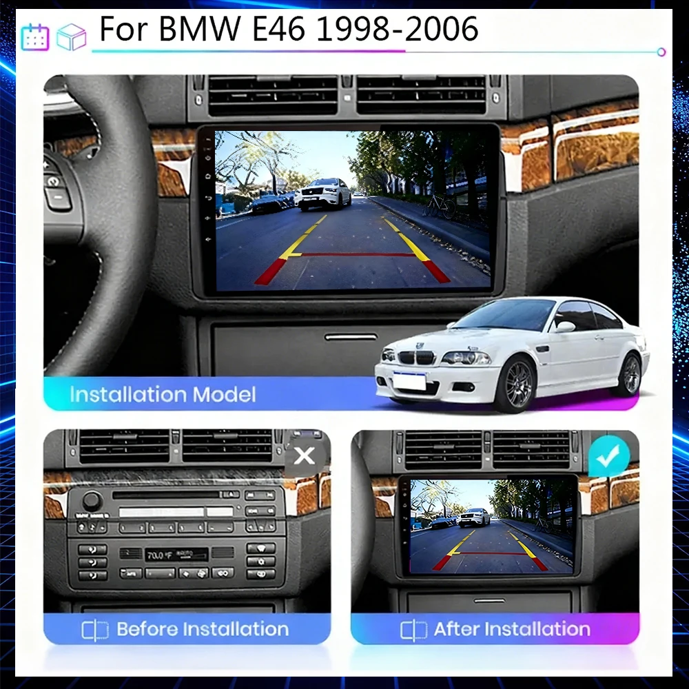 Фото Автомагнитола Android 17 Carplay 2DIN для BMW E46 M3 1998-2006 с 4G, Wi-Fi, GPS, камерой 360, DSP, Bluetooth и сенсорным экраном, мультимедийная система №2