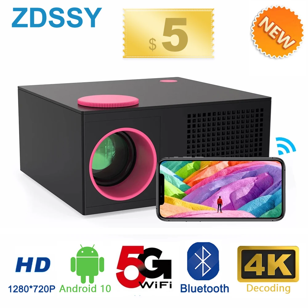 

Мини-проектор ZDSSY P36, 4K, поддержка Full HD, Android 10, Wi-Fi, 720P, Bluetooth