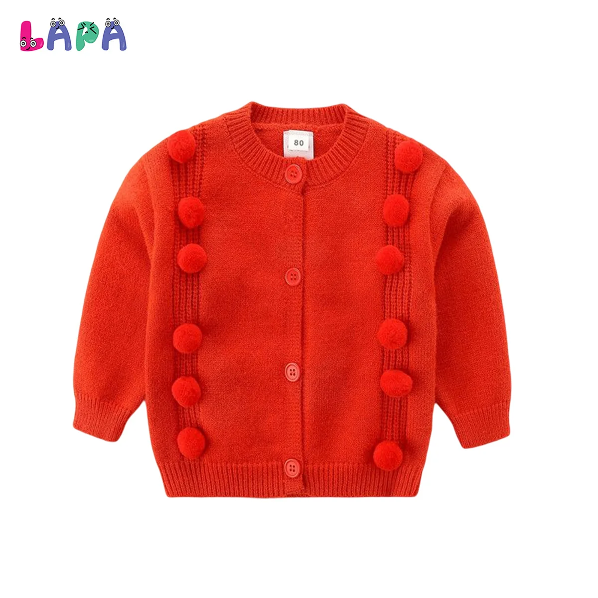 

LAPA 1 to 8 Years Girls Clothes Solid Cute Long Sleeve Buttons Spring Autumn Winter Sweater Coat