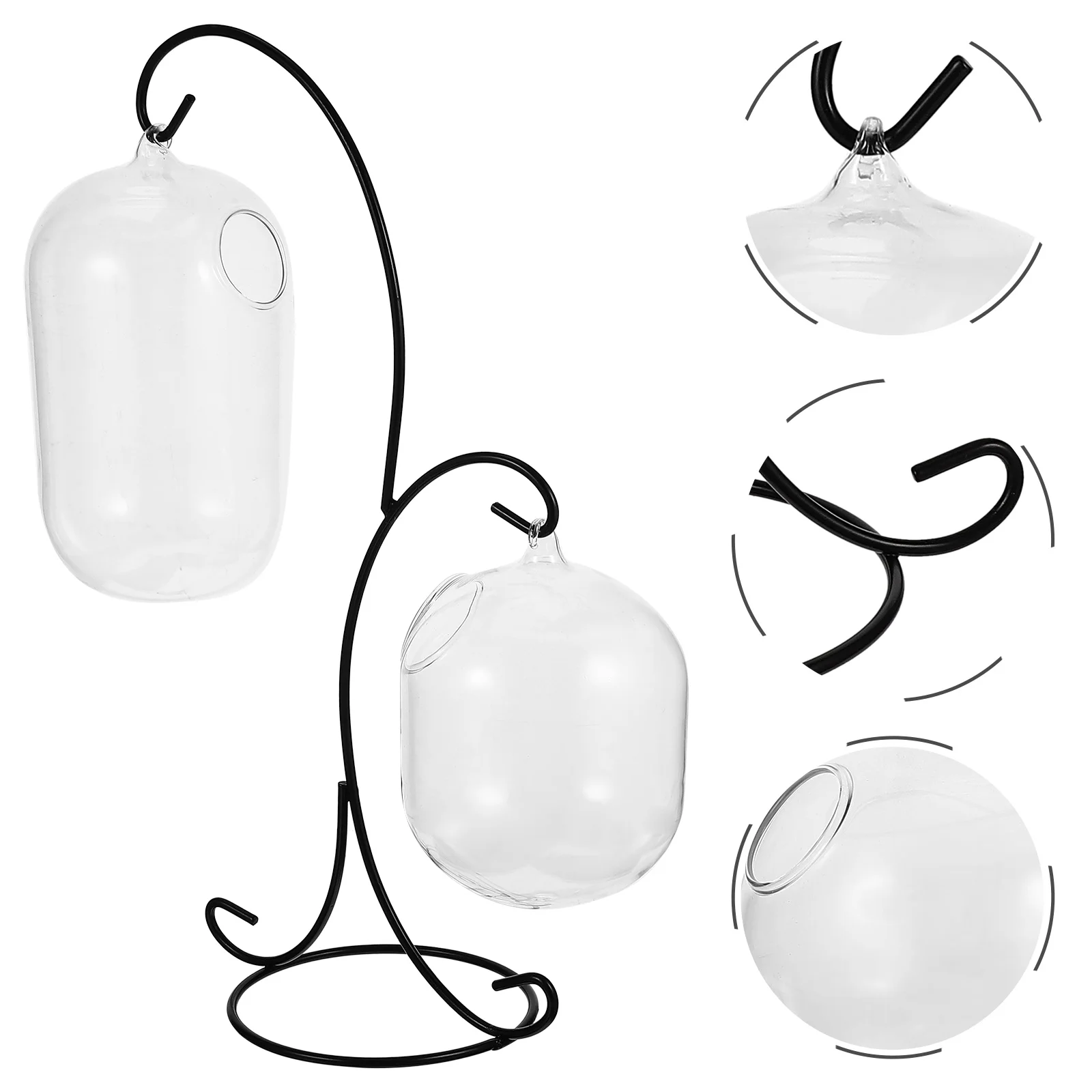 

Desktop Glass Fish Tank Iron Frame Ornaments Home Goods Decor Transparent Goldfish