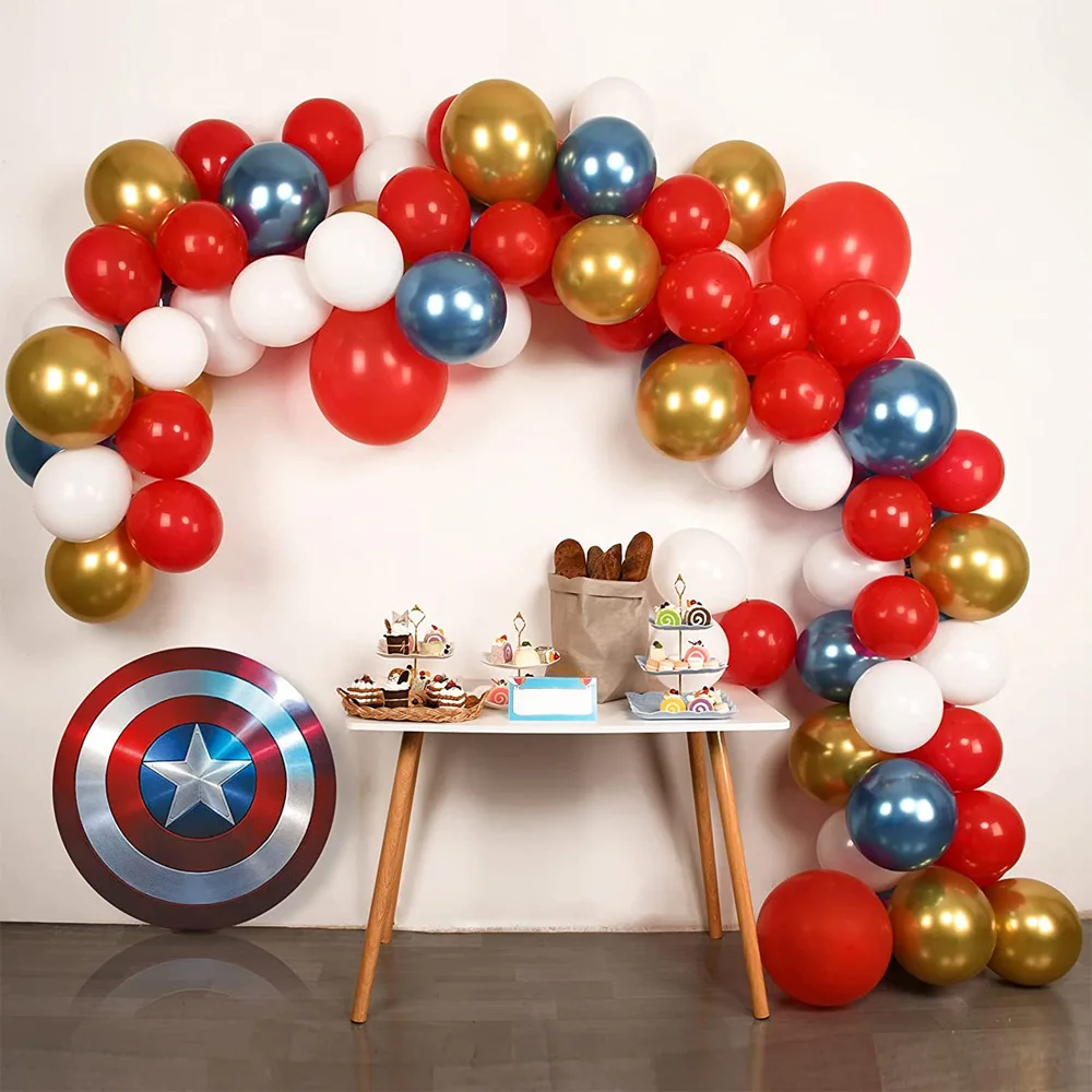 83 шт./компл. Золотая синяя металлическая гирлянда для воздушных шаров украшение