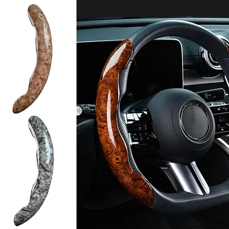 

Polish Wood Style Anti Skid Vehicle Wheel Wrap Non Slip Car Steering Wheel Cover Universal Grip Enhancing Steering Protector