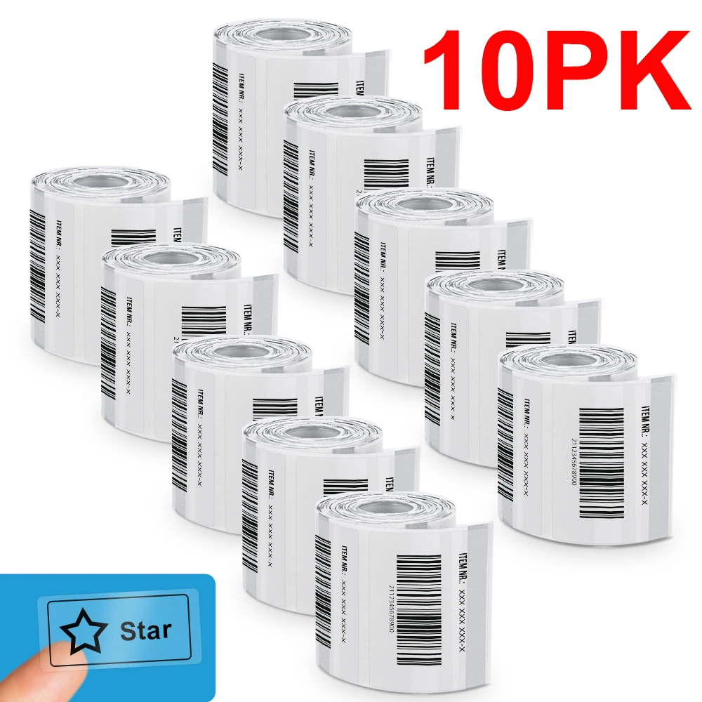 

10PK E210 прозрачная белая бумага для этикеток, подходит для принтера наклеек E210, Bluetooth Термопринтер для этикеток Phomemo M110, изготовитель этикеток