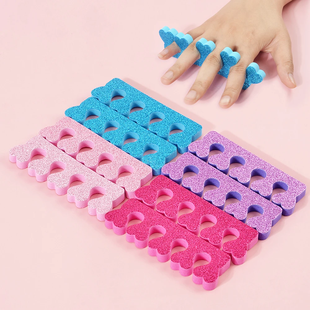 8Pcs Nail Art Toe Separators Pedicure Manicura Care UV Gel Polish Bling Colorful Soft Sponge Finger Toe Spacers Nail Accessories