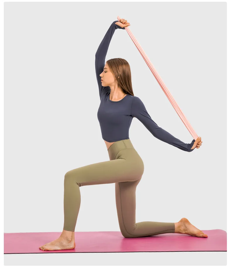 Lulu Top Womens Clothing Yoga Shirt Women's Long Sleeve Top Gym Sport Crop Fitness Sportswear Breathable Solid Short Blouses