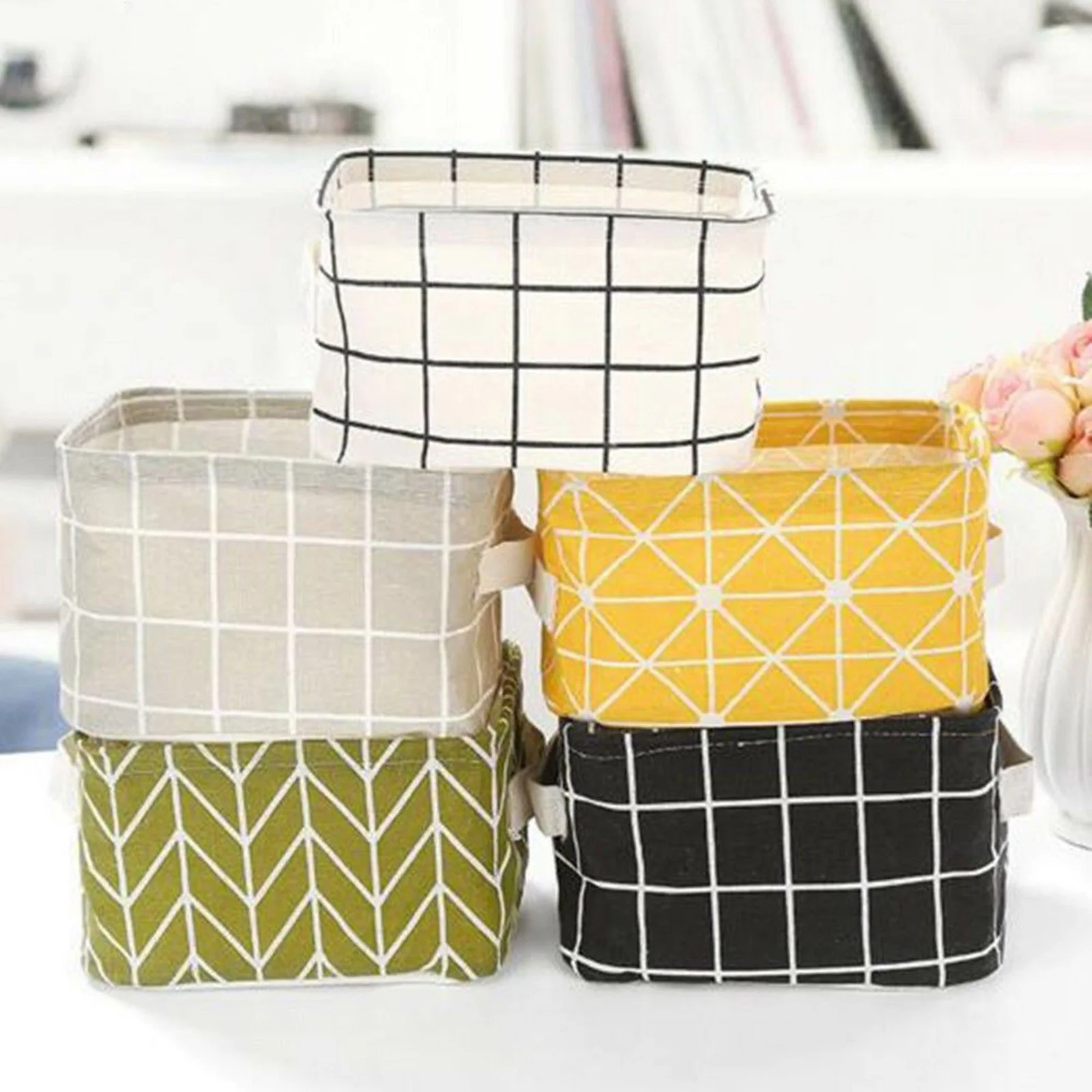 

Desktop Storage Basket Sundries Organizer Underwear Toy Storage Box Cosmetic Book Stationery Container Laundry Basket