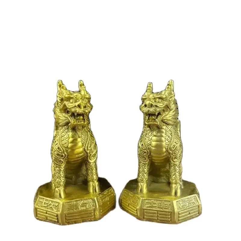 Jinggong латунь Bagua Qiankun Qilin украшение для гостиной дома ремесла