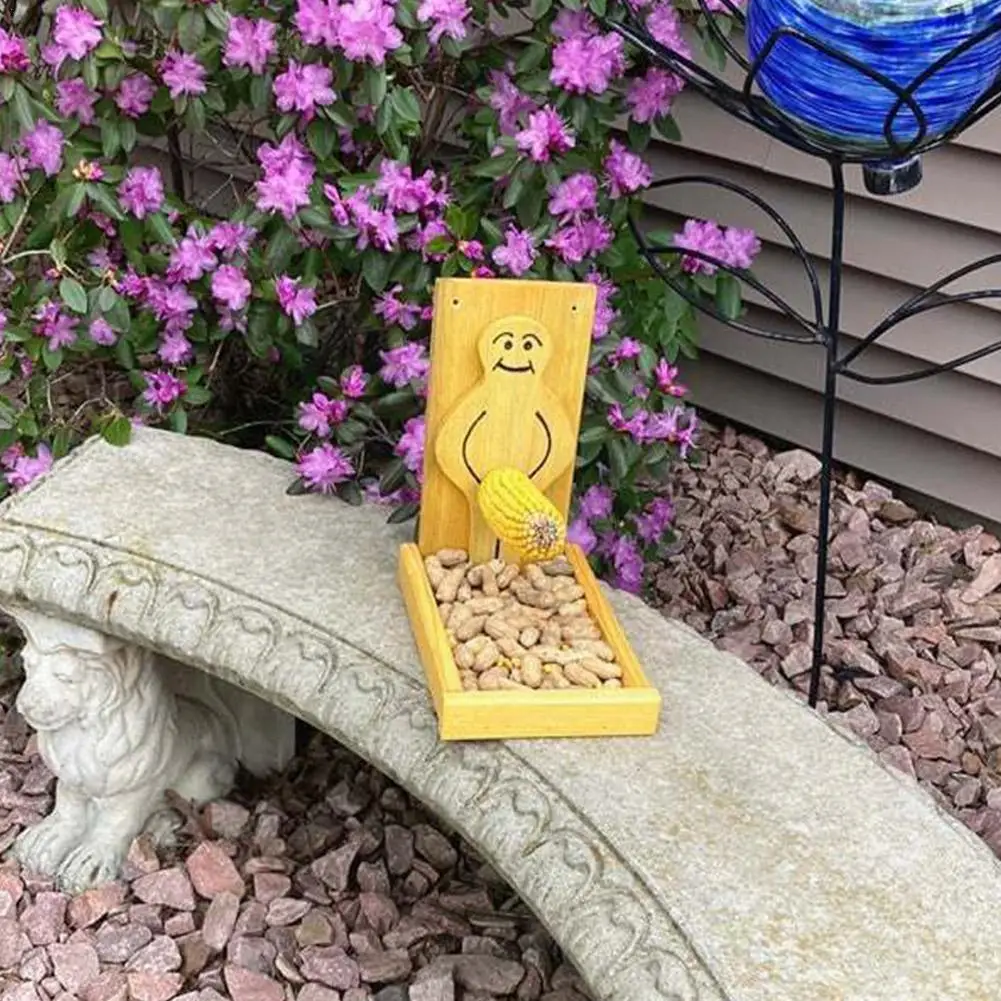 

Wooden Squirrel Feeder Outdoor Hanging Bird Feeder Home Decor Easy Hanging Easy Clean Fixed Squirrel Feeder Box For Garden Q9Q8