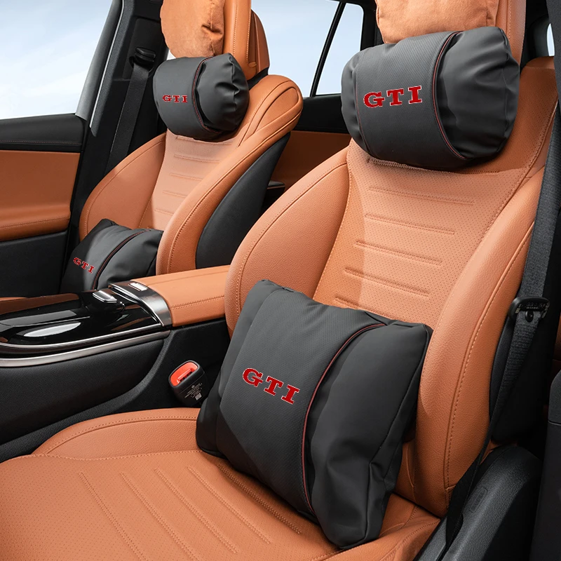 Car Accessories Seat Headrest Neck Pillow Lumbar For VW GTI Golf Polo Passat Scirocco Tiguan Jetta T-ROC Touareg Touran CC Shara