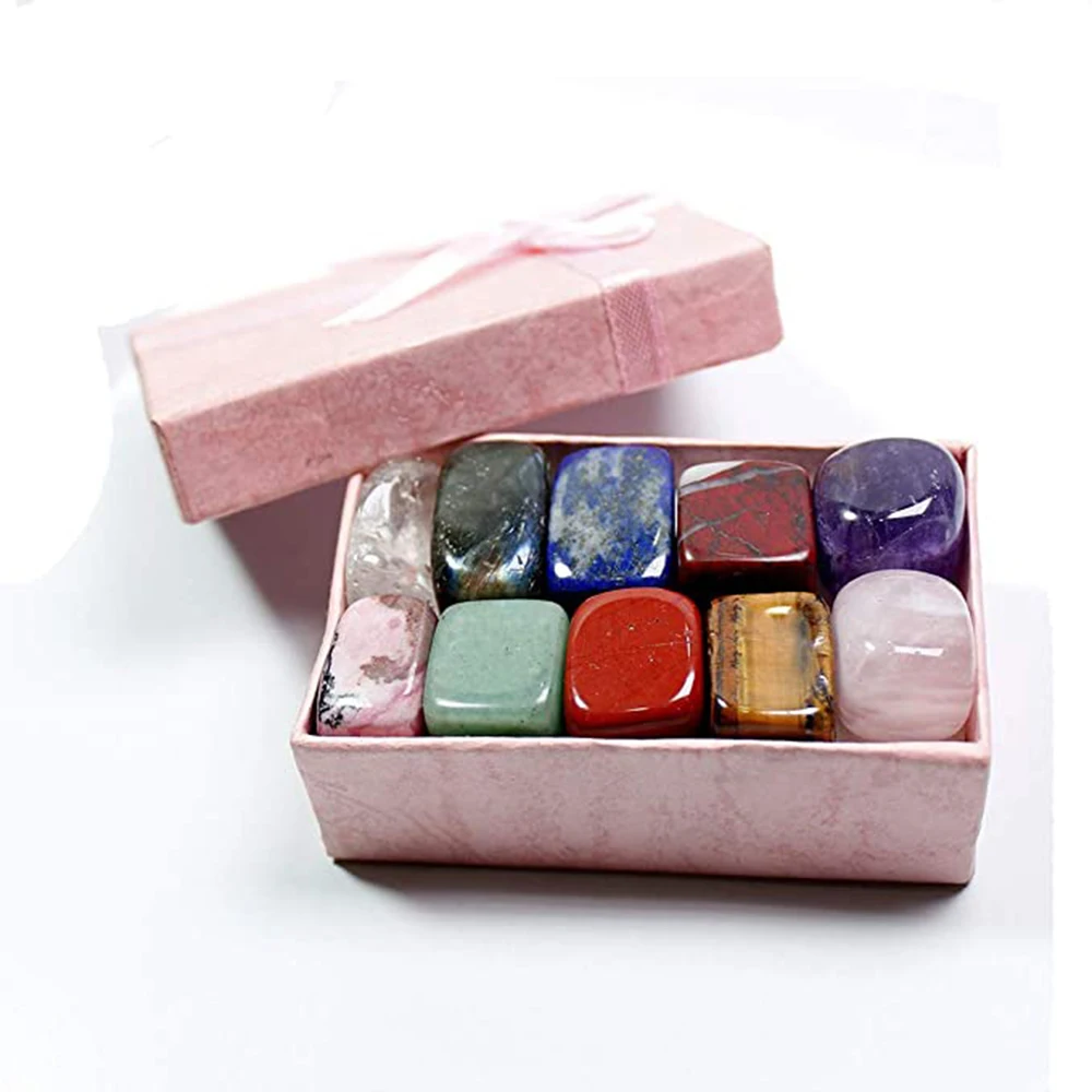 

10pcs/set Natural Stone Crystal Gemstone Chakras Healing Stone Quartz Mineral Ornaments Home Decoration Christmas Gifts