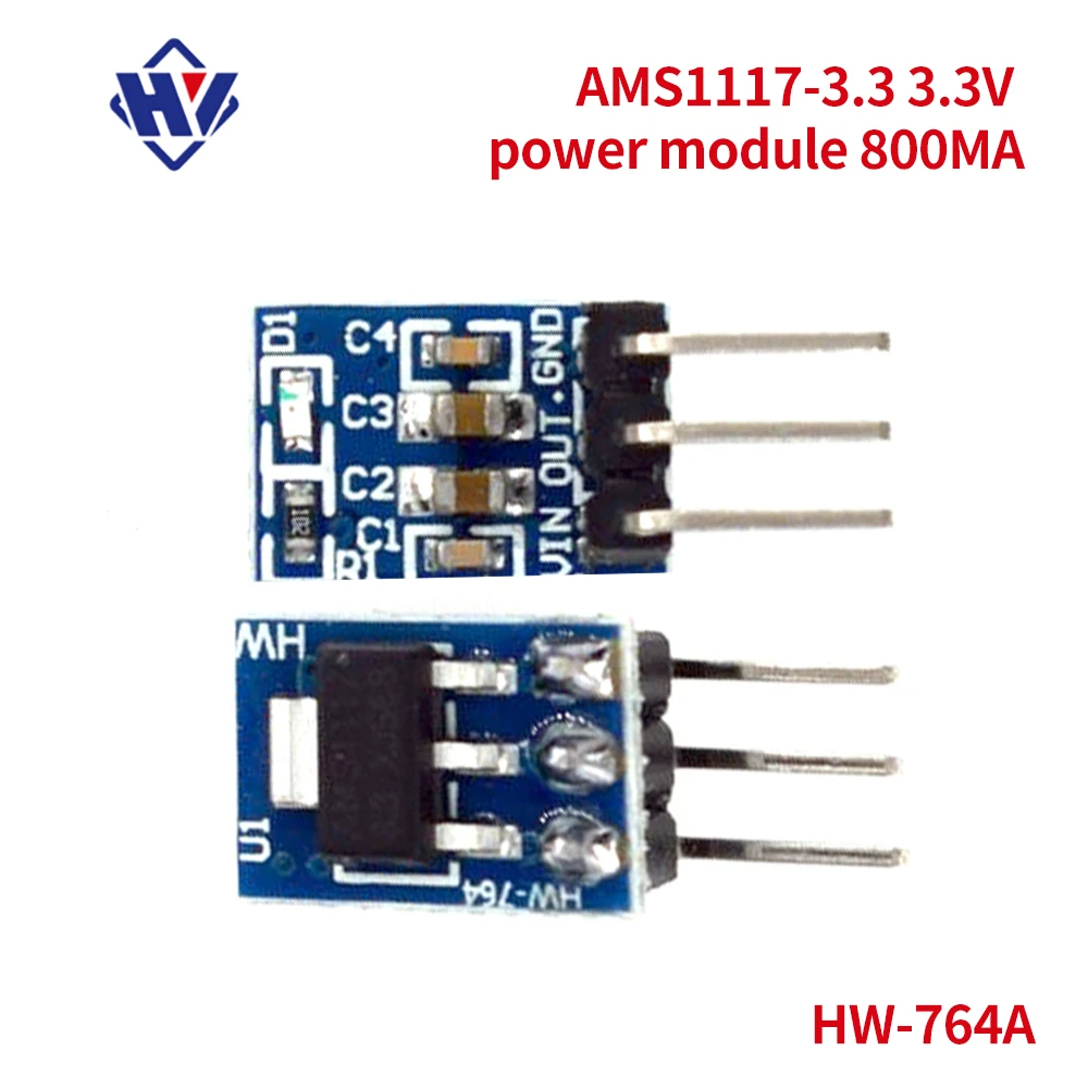 1/5/10pcs High-quality AMS1117 LDO Output 3.3-5V 800MA Step-down Power Modul 3-pin Power Supply Board Converter Adapter Template