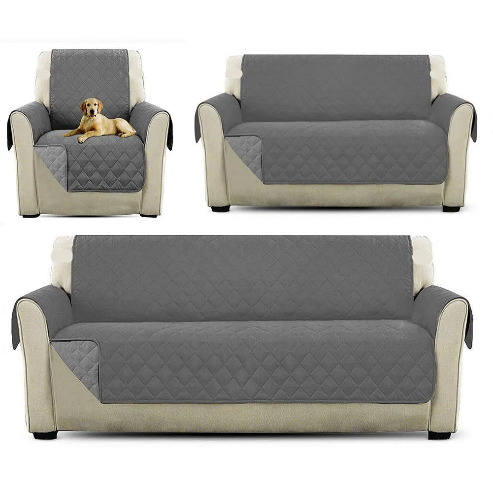 

Anti Slip Quilted Sofa Cover Waterproof Couch Covers 1 2 3 Seater Pet Dog Kids Sofa Mat For Living Room Furniture Protector Gray