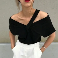 2021 summer tees women sexy v neck hollow t shirt female new short sleeve t shirts indie fashion korean solid color tops ladies