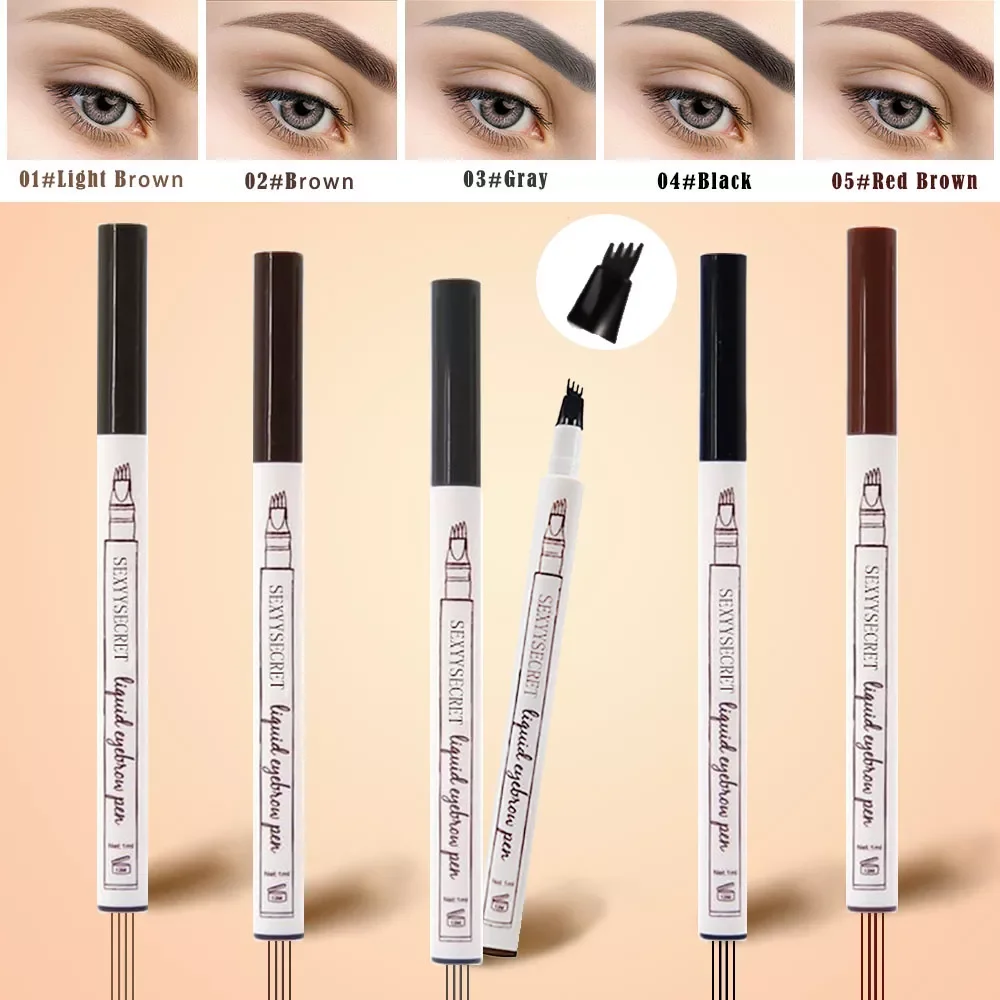 

4 Color Eyebrow Pencil Tint 4 Tip Brow Tattoo Pen Paint Makeup Eyebrows Waterproof Cosmetic Eye brow Liner