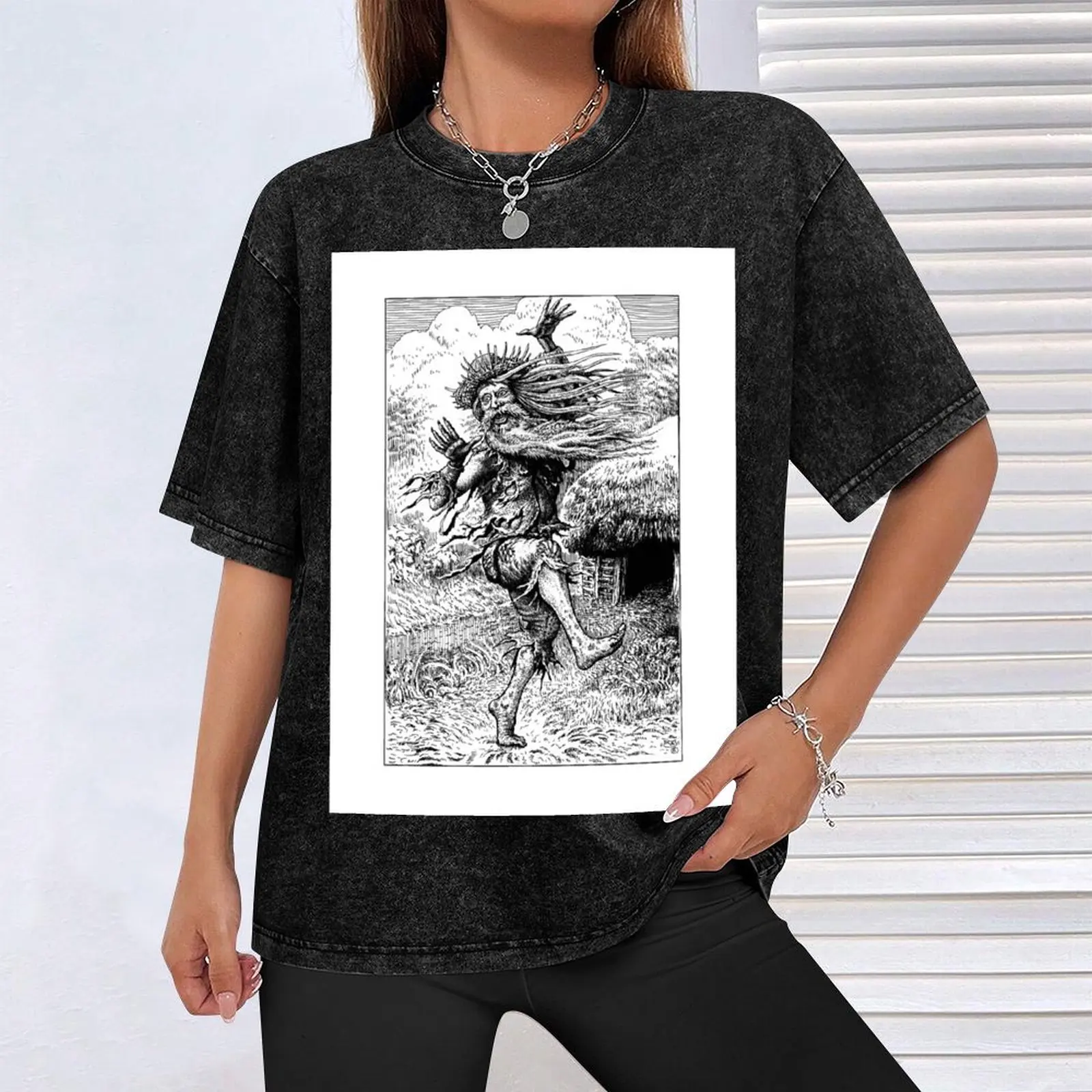 Футболка с рисунком сумасшедшего мешковатые рубашки винтажная одежда большие и