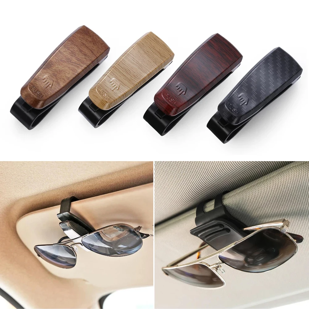 

Wood Car Glasses Visor Clip Holder For Reading Glasses Sunglasses Eyeglass Placements Auto Fastener Clip Tools New