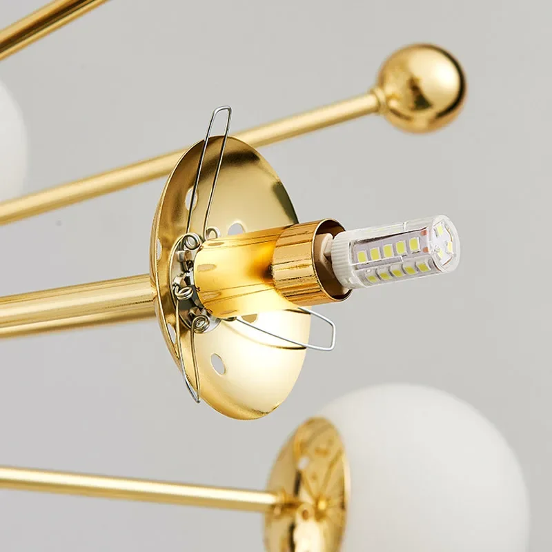 Стеклянный подвесной светильник светодиодный для столовой спальни гостиной