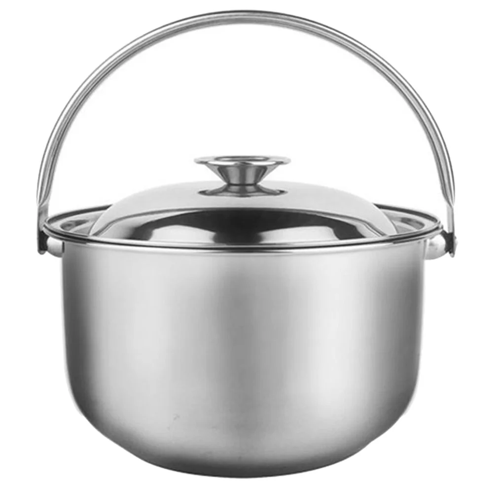 

Pot Stainless Steel Mixing Stock Soup Bowl Steamer Induction Metal Bowls Ramen Handle Stockpot Steam Pan Large Cooking Korea