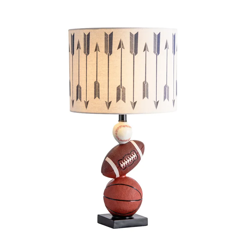 

Children's Room Table Lamp Boy Bedroom Bedside Lamp Designer Model Room Living Room Study Basketball Book American Table Lamp