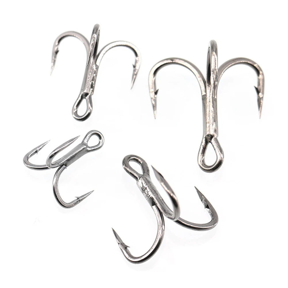 

Treble Hook 6X High Strength Nickel Plated Saltwater Fishing Barbed Hooks Hooking And Holding Power For Topwater Baits Tackle