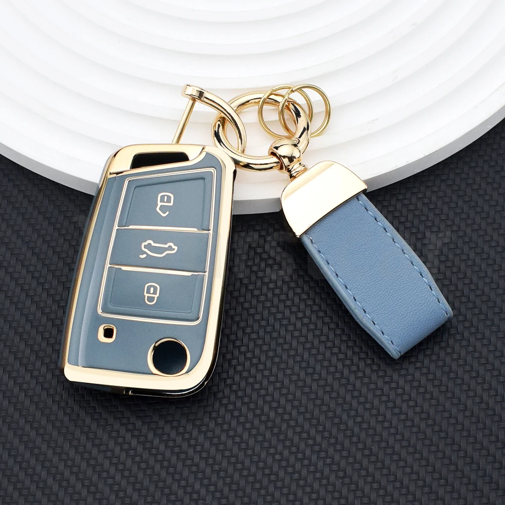 

Брелок из ТПУ для VW Volkswagen Golf 7 MK7 Tiguan MK2 для SEAT Ateca Leon FR 2 Ibiza для Skoda Octavia A6 A7, чехол для автомобильного ключа