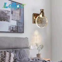 wall lamp golden crystal indoors round luxury simple creative wall lightingfor hallway bedroom living room warm white 13cm