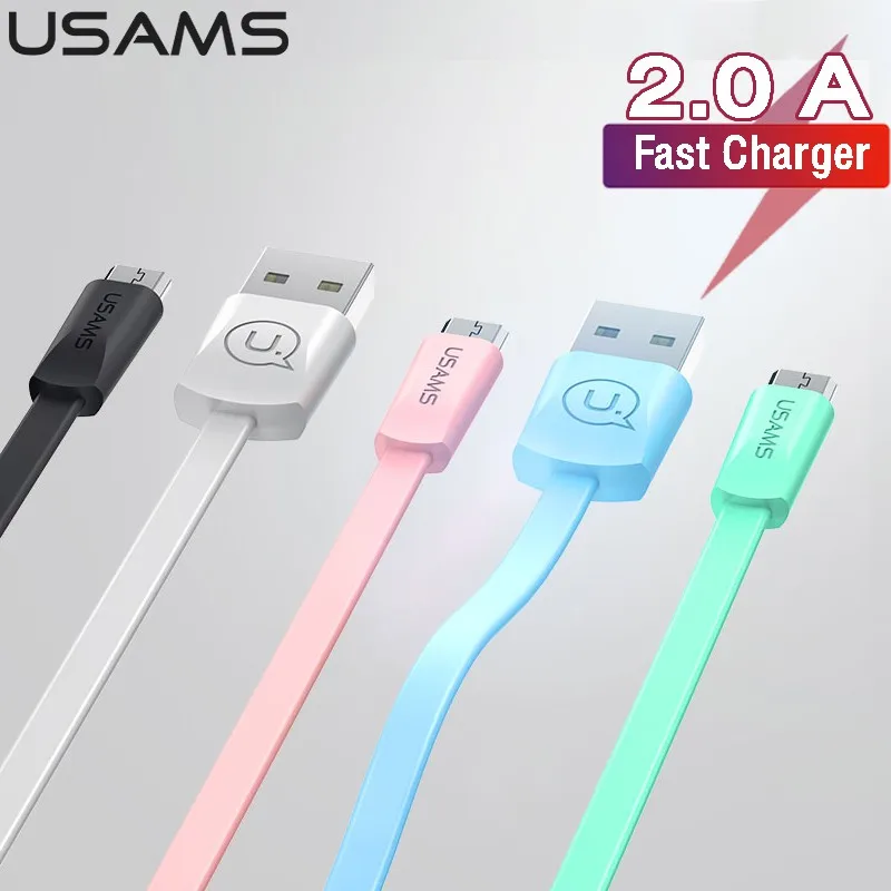 

USAMS 2A Fast Charging Micro USB Cable Sync Data Microusb Cable for Iphone Samsung Xiaomi Huawei Android Mobile Phone Data Cable