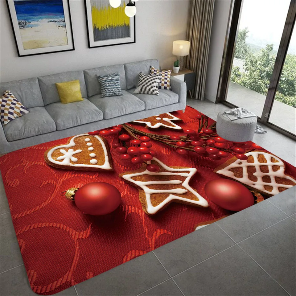 

Декоративный ковер с рождественским принтом, домашний роскошный большой ковер, нескользящий напольный коврик для коридора, спальни