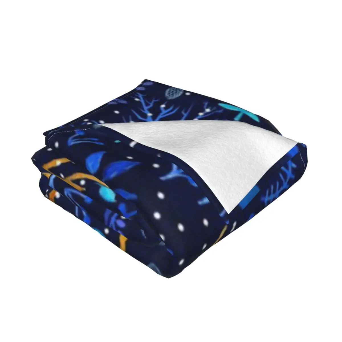 Ультрамягкое Флисовое одеяло Deericorn синего цвета