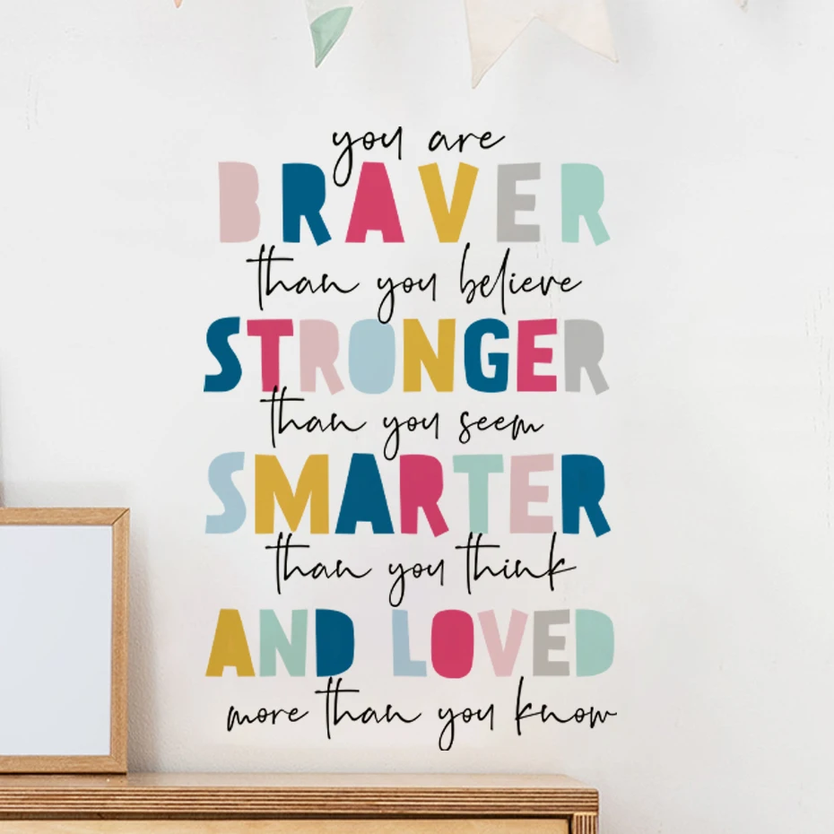 Радужные мотивационные цитаты наклейки на стену для детской спальни украшения