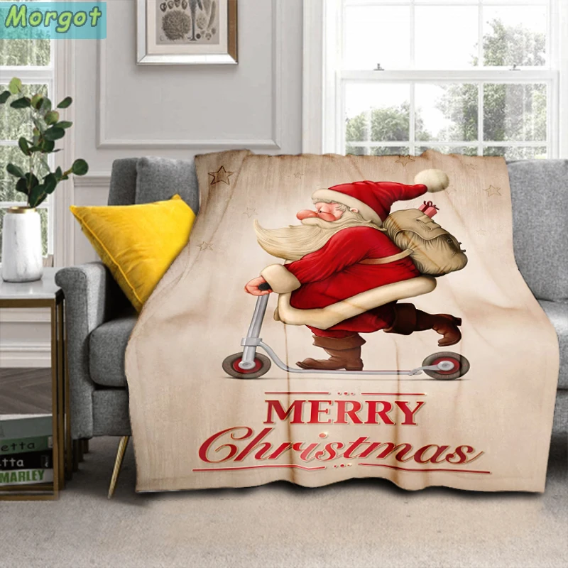 

Christmas Santa Gnome Soft Throw Blanket Lightweight Flannel Fleece Blankets for Bed Sofa Travel Camping Kids Adults Warm Gift