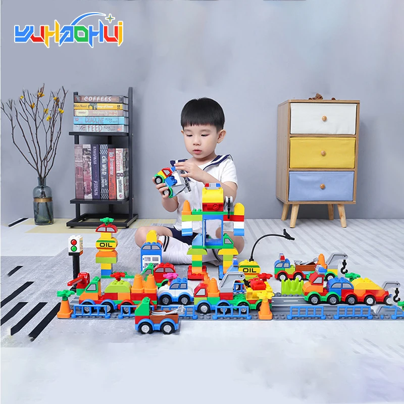 

Urban Scene Brick Big Size Building Blocks Ever-Changing Car Compatible With Most Brands Of DIY Children Toys For Boy And Girl