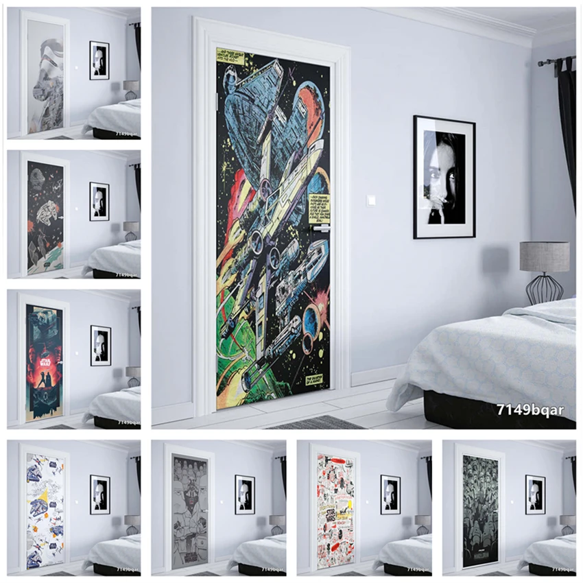 Декоративная наклейка на дверь в стиле пародия Микки Маус |