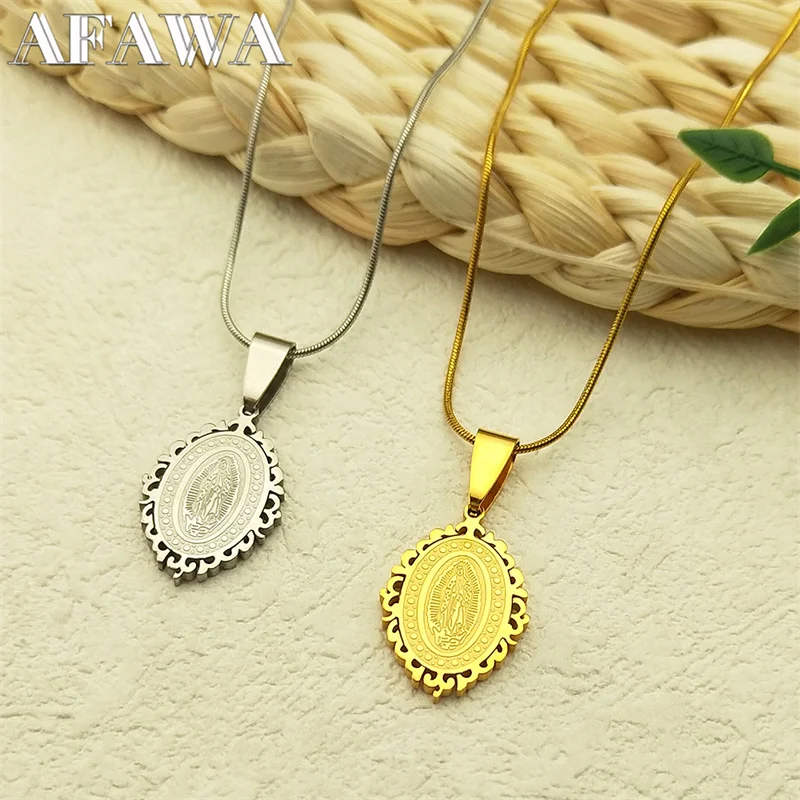 Католическое ожерелье Девы Марии для мужчин и женщин из нержавеющей стали