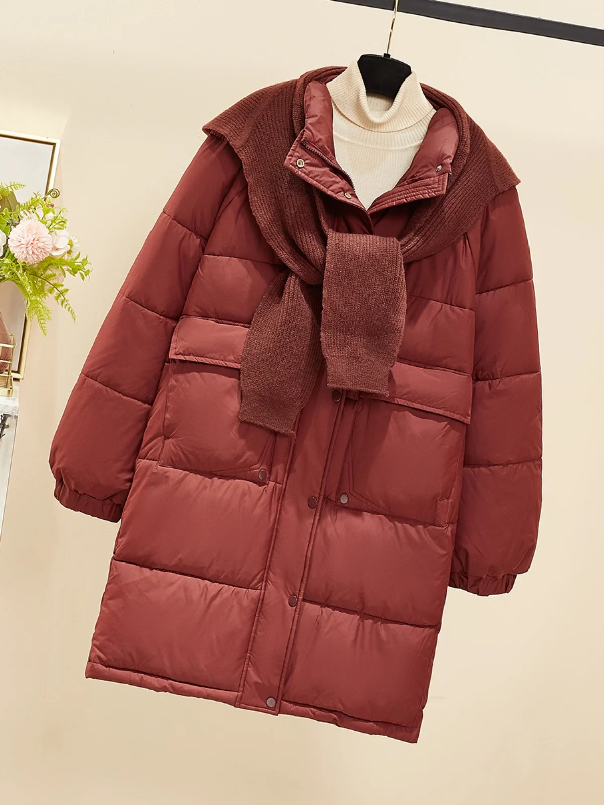 Пуховик с хлопковой подкладкой женская зимняя одежда 2024 новая популярная