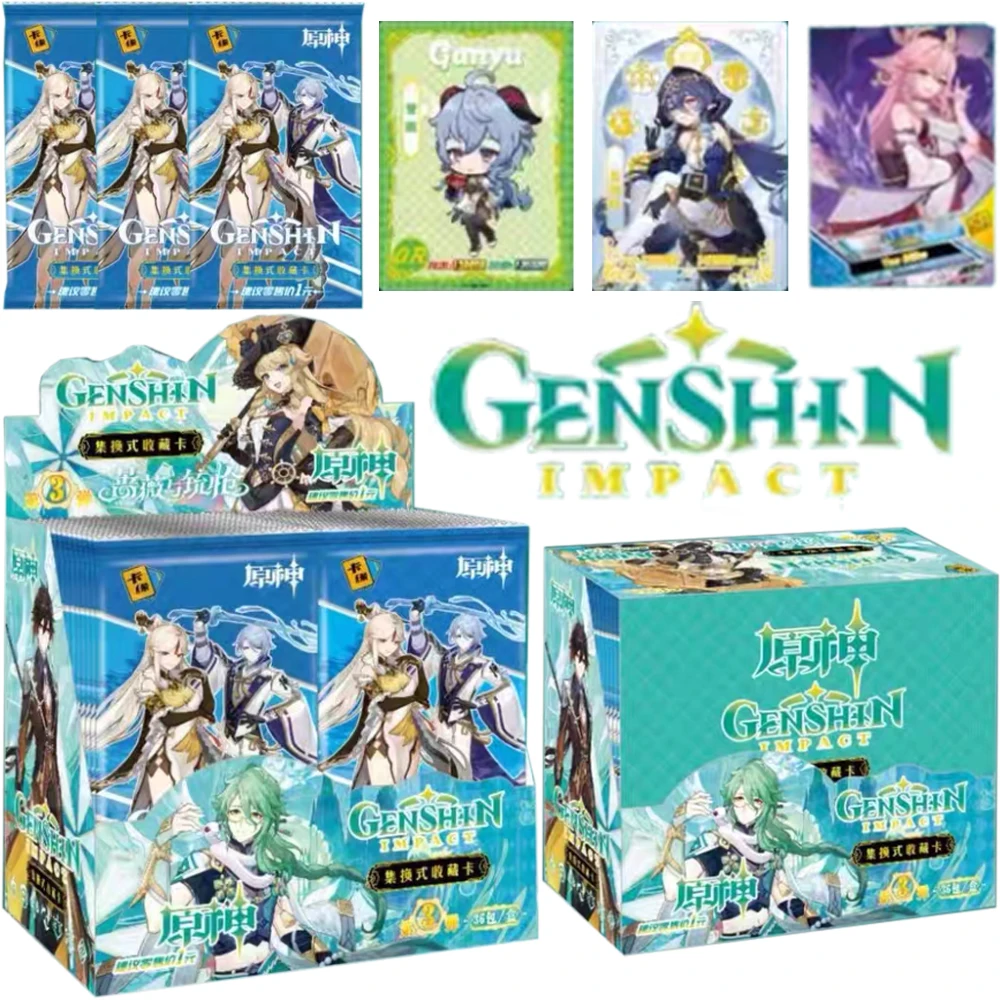 Новые ударные карты Genshin Yae Miko Hutao Impact Aether Jean HR SP красочные ретро Коллекционные