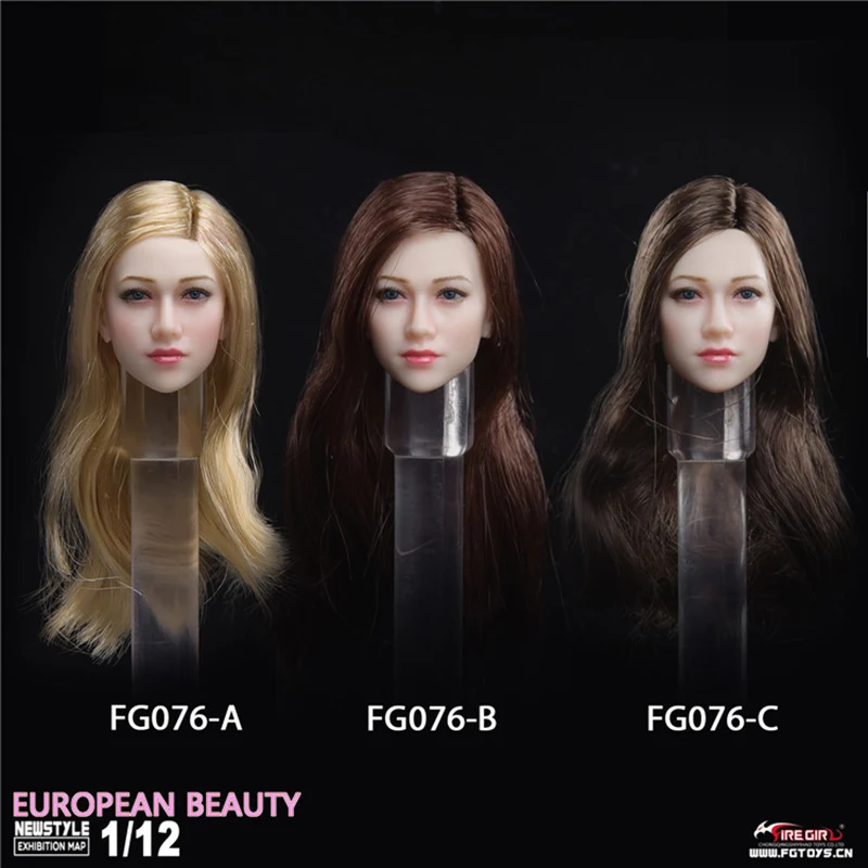 

Fire Girl Toys FG076 1/12 Scale Anna Head Sculpt European Beauties Female Carved Headplay for 6" Pale Action Figure Model