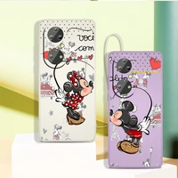 disney mickey minnie mouse phone case for huawei p50 p40 p30 p20 pro lite e y9s y9a y9 y6 y70 nova 5t 9 5g liquid rope cover